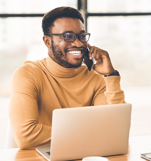 Man contacting Doctor Provines to learn more about bone grafting