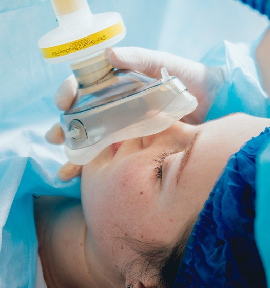 Patient asleep under general anesthesia