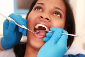 Woman at dentist